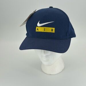 Nike Air Snapback Hat Blue Yellow Swoosh Adjustable Cap Cool Crown NWT Unisex